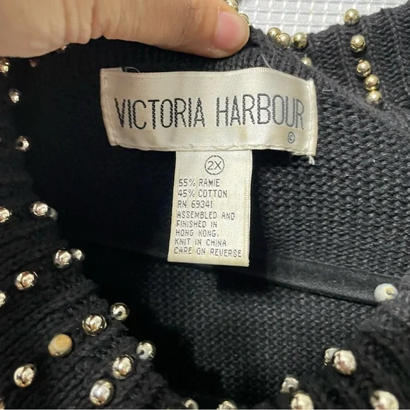 Vintage Victoria Harbour vintage 80’s beaded sweater size 2X - Picture 4 of 10